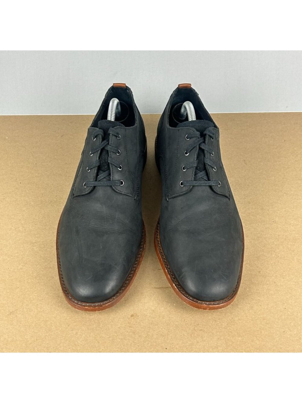Cole Haan Grand Blucher Feathercraft Oxford Shoes Mens 10 Black Leather Lace Up - Picture 2 of 10